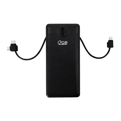 Batería Portátil con Cables y Enchufe 10000mAh